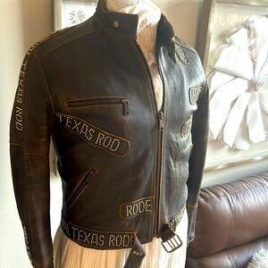 Limited Edition Dolce & Gabbana (D&G) leather motorcycle jacket.